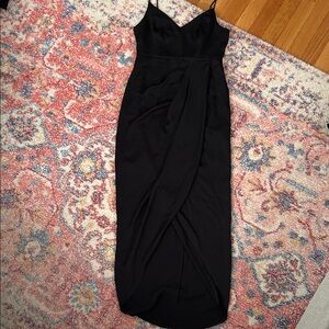 Chic Black Maxi Wrap Dress